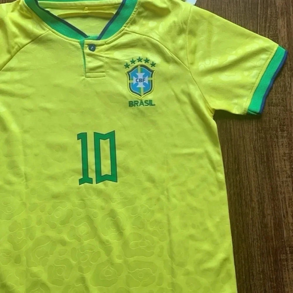 Neymar Soccer Jersey & Shorts Set Youth Small CFB Brazil New - Picture 5 of 7
